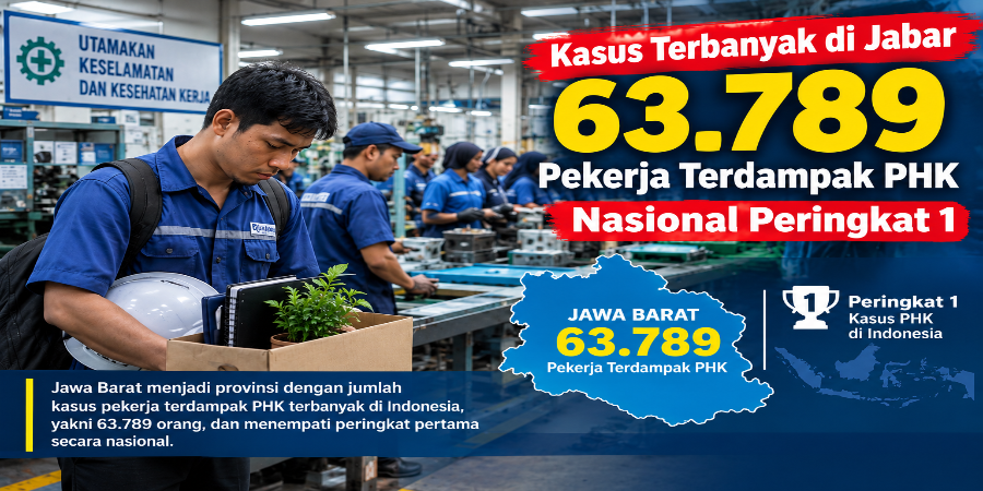 Kasus Terbanyak di Jabar 63.789 Pekerja Terdampak PHK Nasional Peringkat 1